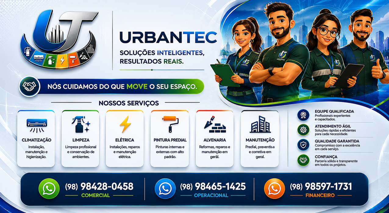 Contatos UrbanTec: comercial, operacional e financeiro